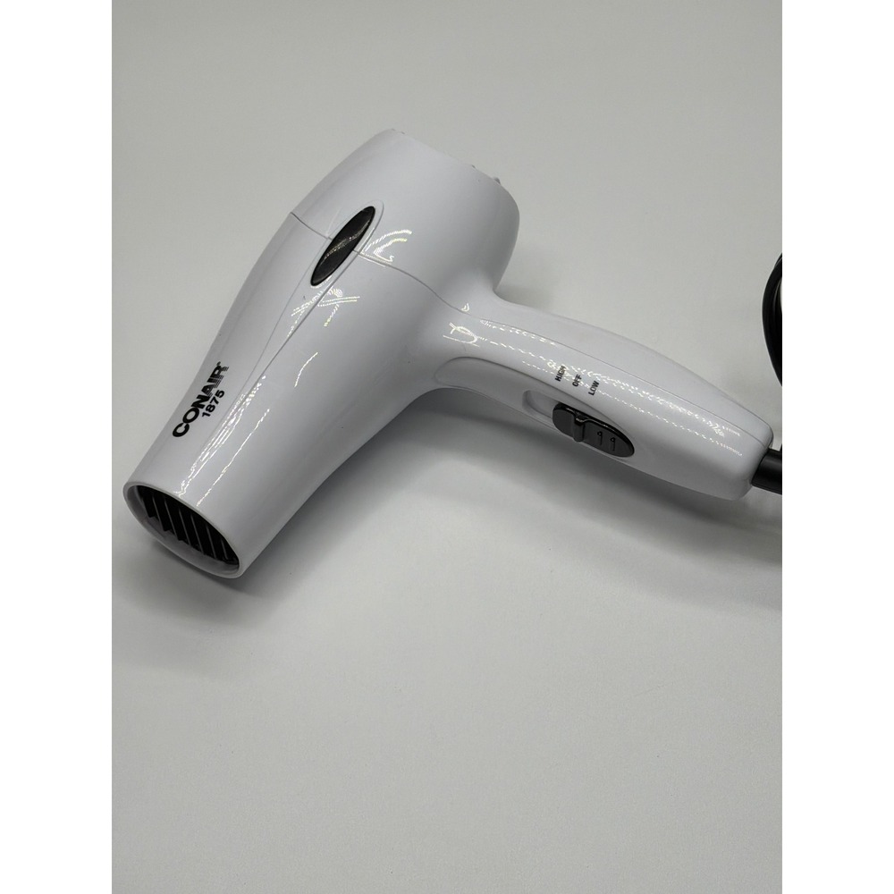 Conair 1875 Watt Hair Dryer White Lightweight Blow Dryer High Low Settings